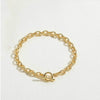Cross-border popular copper-plated 14K real gold water ripple clavicle chain literary retro Internet celebrity with the same versatile personality necklace