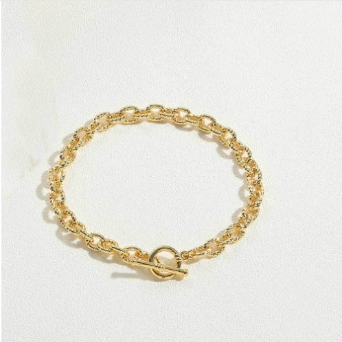 Cross-border popular copper-plated 14K real gold water ripple clavicle chain literary retro Internet celebrity with the same versatile personality necklace