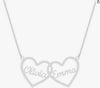 Stainless Steel Personalized Two Hearts Custom Name Necklace Couple Friends Sister Names Pendant Jewelry
