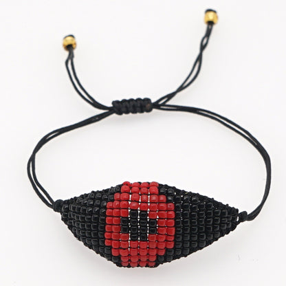 European And American Fashion Bohemian Ethnic Mgb Bead Hand-woven Turkish Devil's Eye Twin Small Bracelet