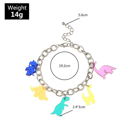 New Simple Silver Chain Resin Dinosaur Bracelet For Women Hot-saling Wholesale