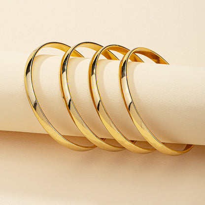 Simple Style Geometric Alloy Plating No Inlaid Unisex Bracelets