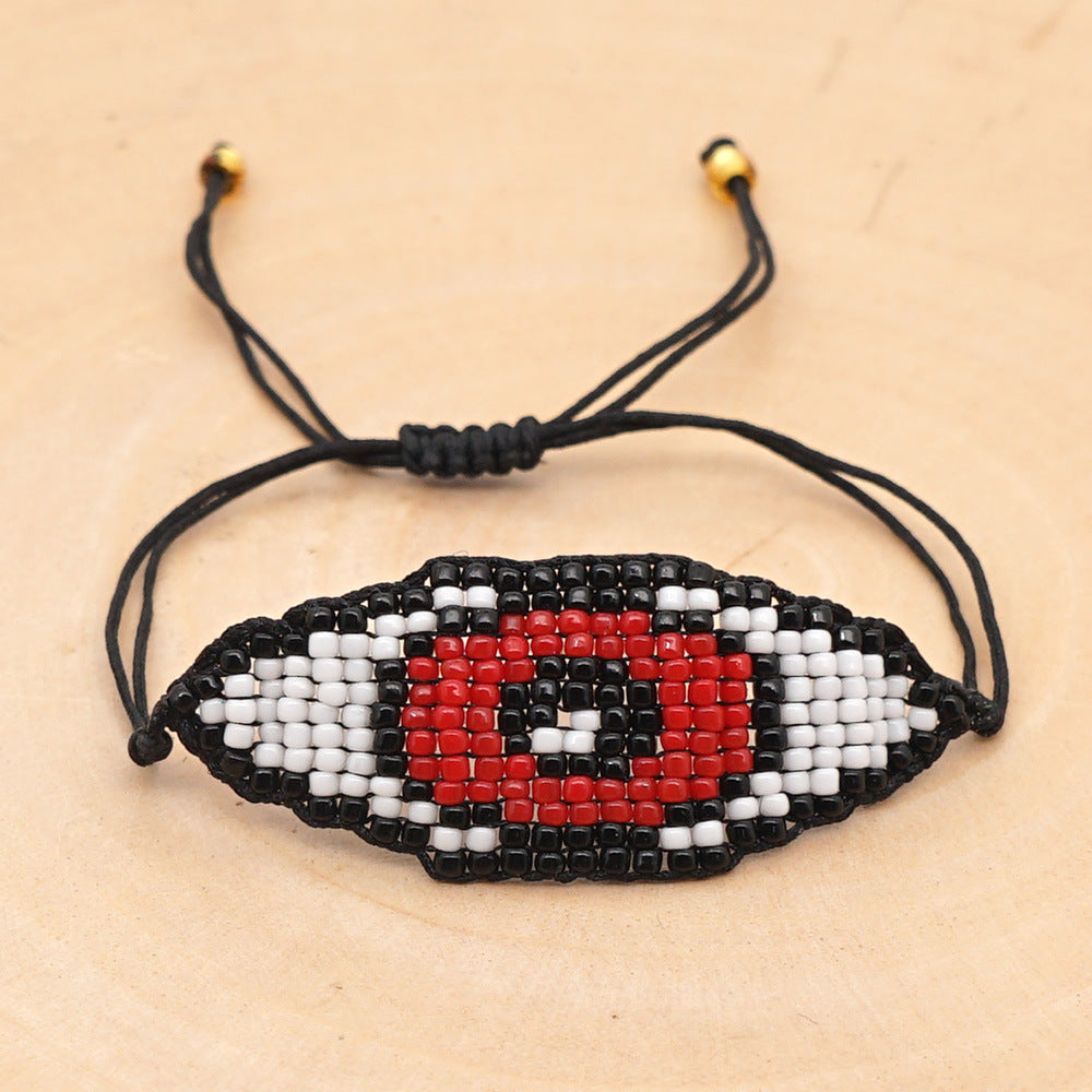 Halloween Devil Eyes Ethnic Style Mgb Rice Beads Hand-woven Bracelet