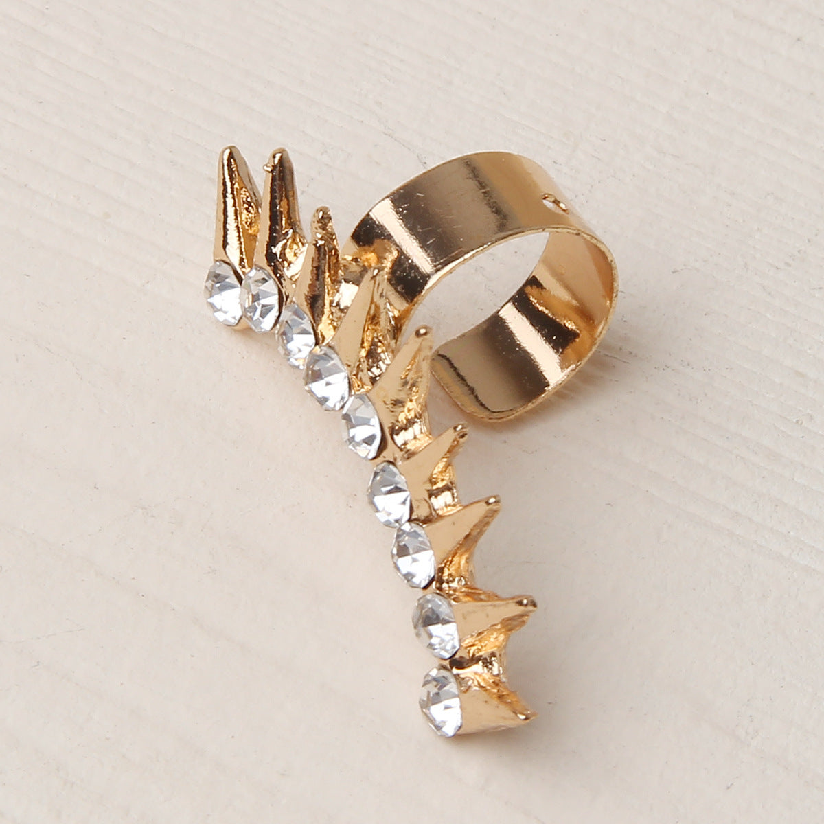 Hip-hop Punk Solid Color Alloy Inlay Rhinestones Women's Ear Clips