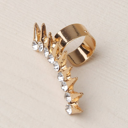 Hip-hop Punk Solid Color Alloy Inlay Rhinestones Women's Ear Clips