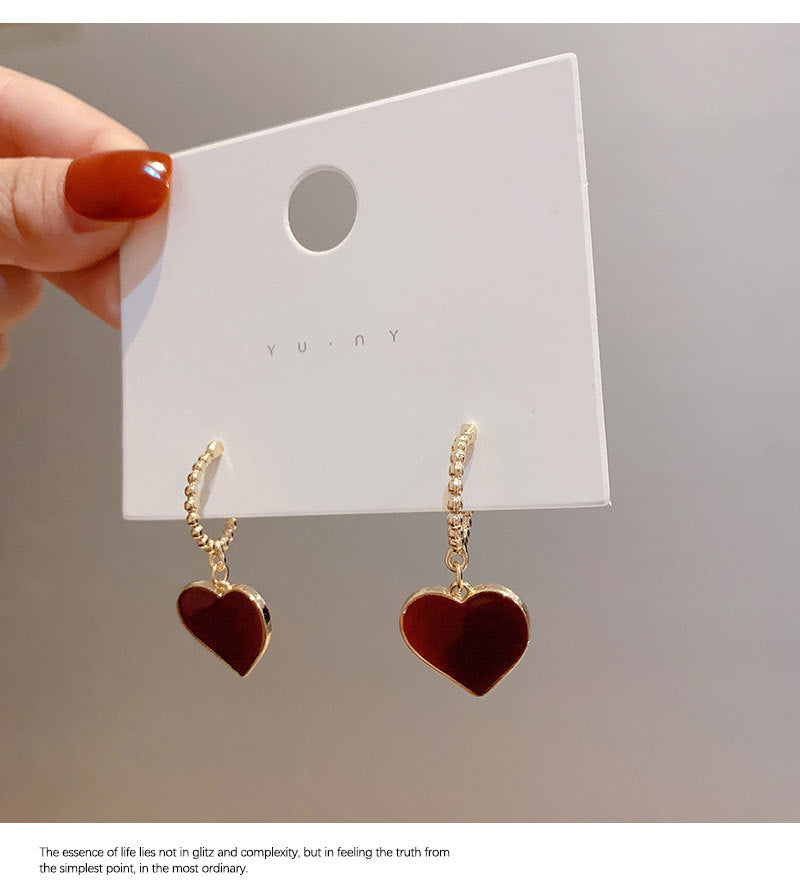 Wholesale Jewelry Casual Sweet Heart Shape Alloy Plating Drop Earrings