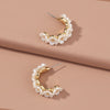 European And American Fashion Creative Butterfly C-shaped Flower Resin Earrings