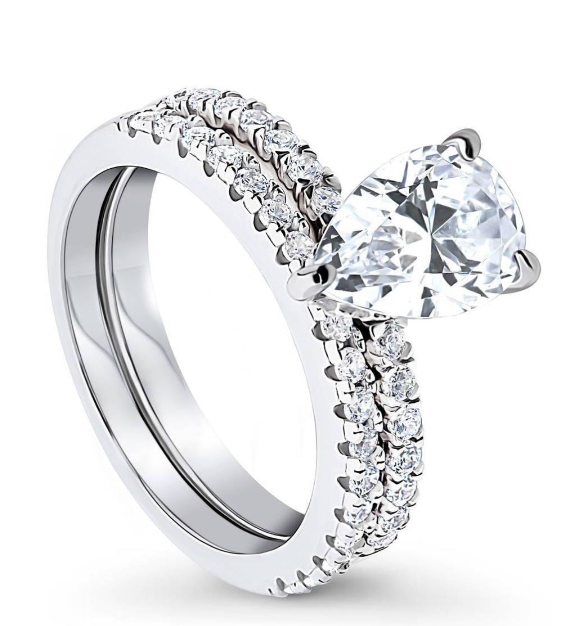 Ladies Wedding Ring Water Drop Diamond Alloy Inlaid Zircon Ring