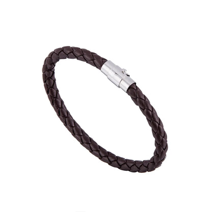 21cm   Leather Rope Woven Bracelet Copper Buckle Insurance Magnetic Buckle Bracelet Men'S And Women'S Personality Simple Jewelry