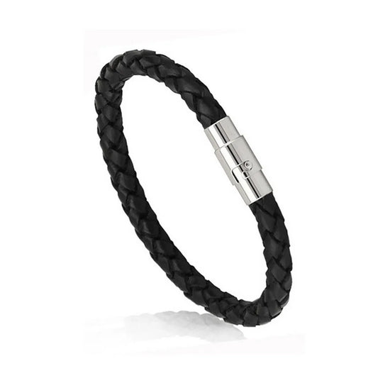 21cm   Leather Rope Woven Bracelet Copper Buckle Insurance Magnetic Buckle Bracelet Men'S And Women'S Personality Simple Jewelry