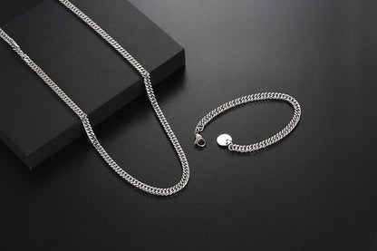 Korean Round Pendent Titanium Steel Bracelet Necklace Wholesale