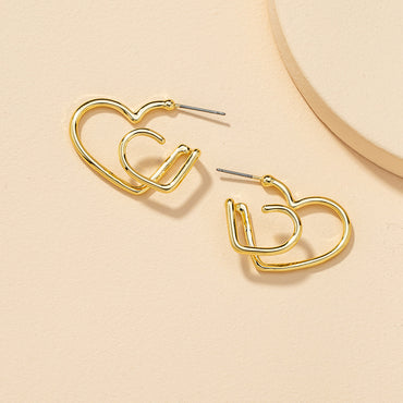 Fashion Double Peach Heart Earrings