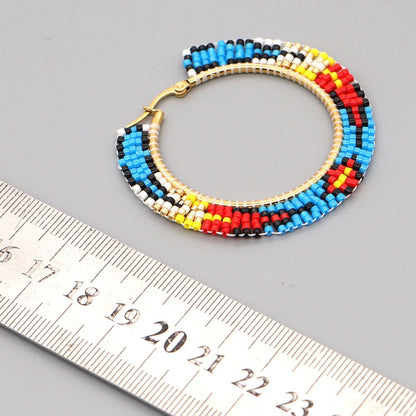 Simple Bohemian Colorful Rice Beads Earrings