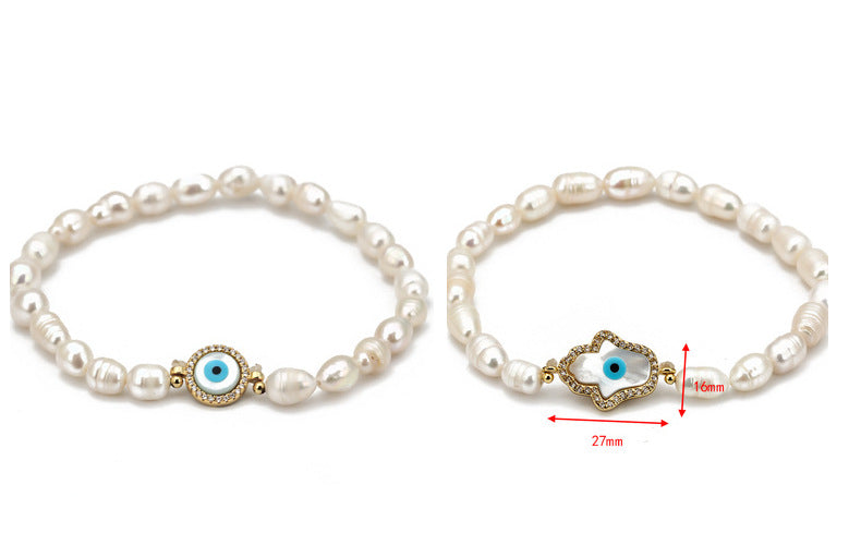 Simple Style Devil's Eye Zinc Alloy Beaded Bracelets 1 Piece