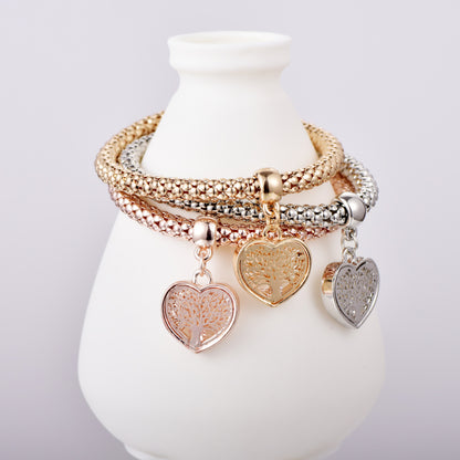 Sweet Leaf Heart Shape Butterfly Alloy Inlay Artificial Crystal Women's Bracelets