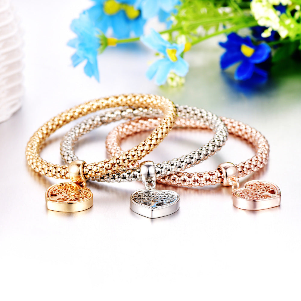 Sweet Leaf Heart Shape Butterfly Alloy Inlay Artificial Crystal Women's Bracelets