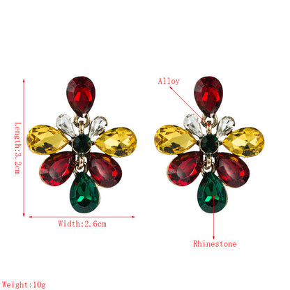 Fashion Diamond Flower Earrings