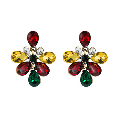 Fashion Diamond Flower Earrings