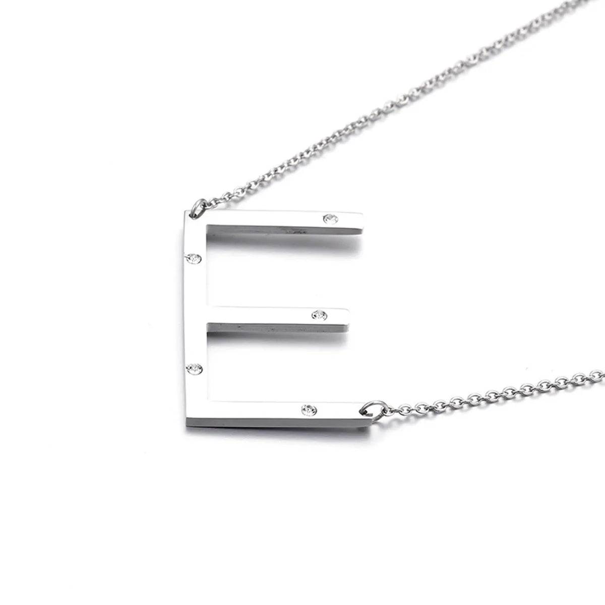 26 English Letter Pendant Diamond Stainless Steel Necklace