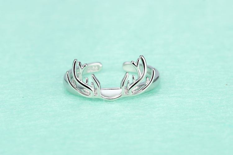 Simple Style Antlers Copper Plating Open Rings