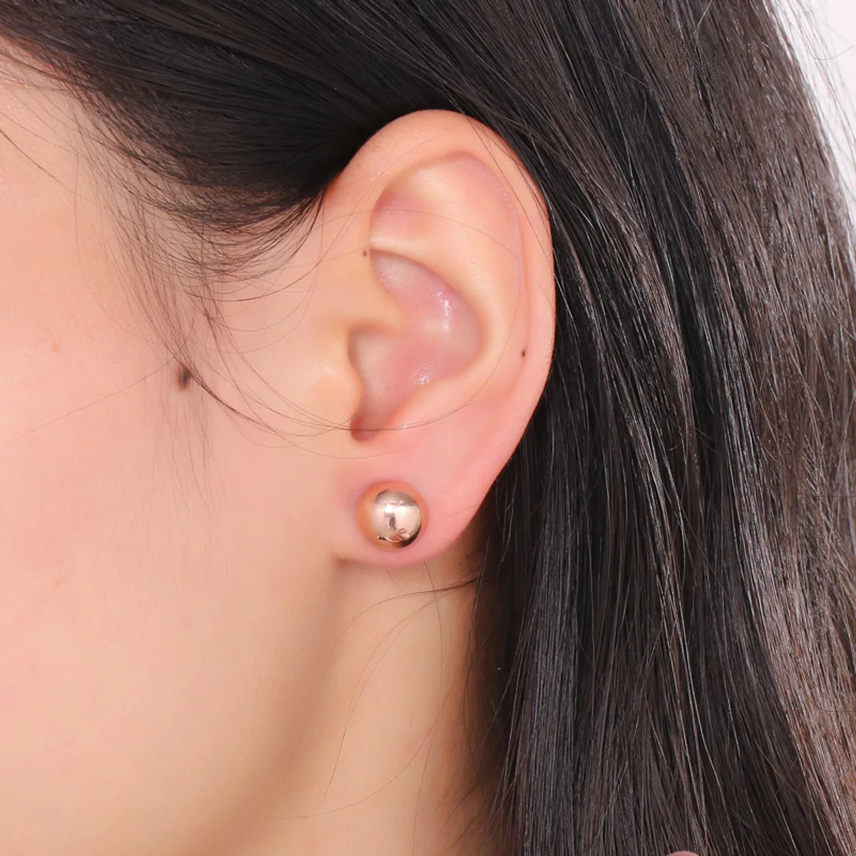 3 Pairs Elegant Cute Round Stainless Steel Ear Studs