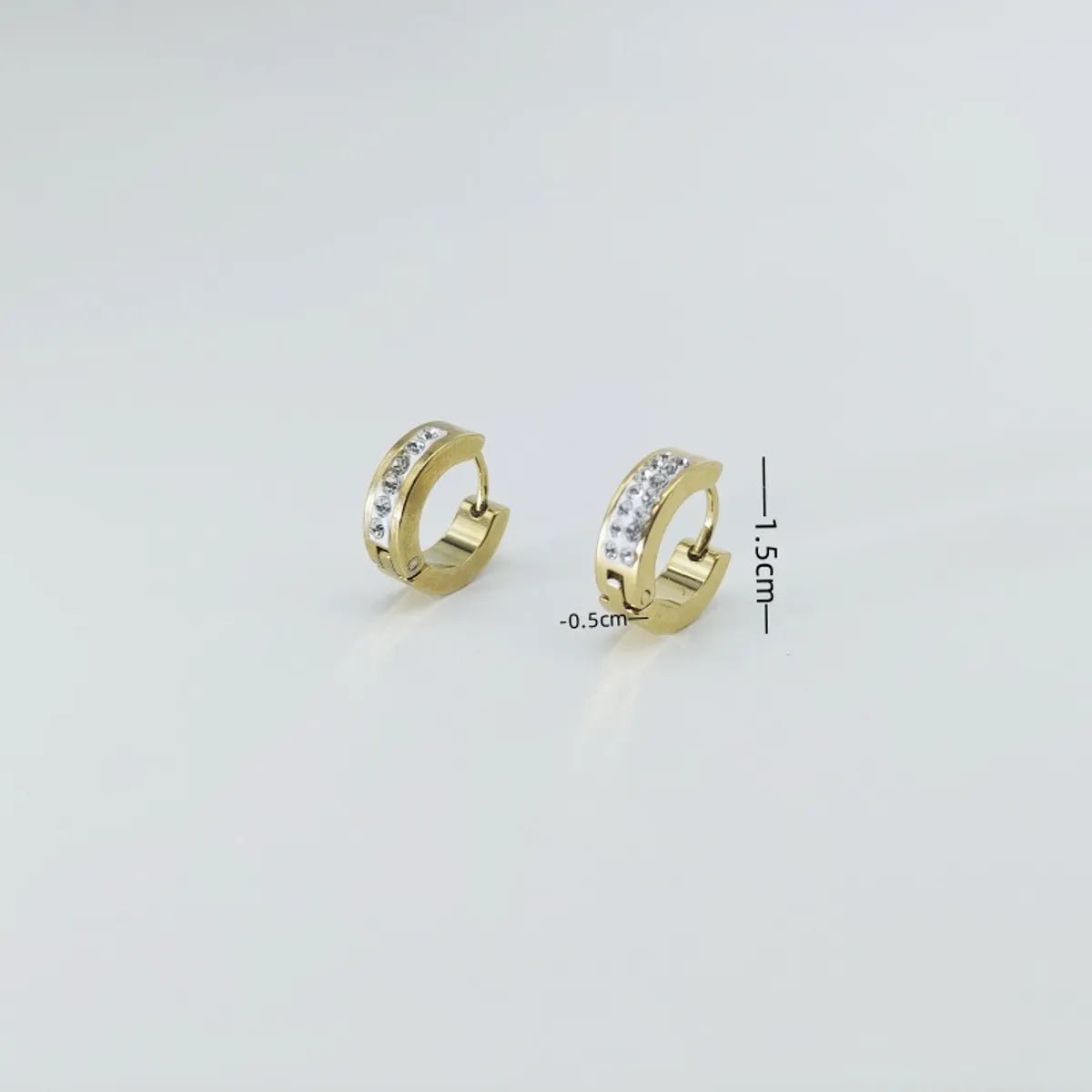 3 Pairs Retro Simple Style Cross Plating Inlay Titanium Steel Rhinestones 18k Gold Plated Earrings