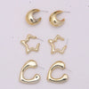 3 Pairs Simple Style Commute Geometric Plating Arylic Ear Studs