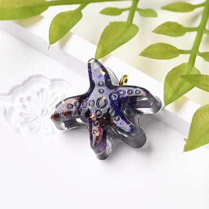 3 Pcs/Package 20x22mm Hole 1~1.9mm Natural Stone Copper 18K Gold Plated Multicolor Starfish Transparent Polished Pendant