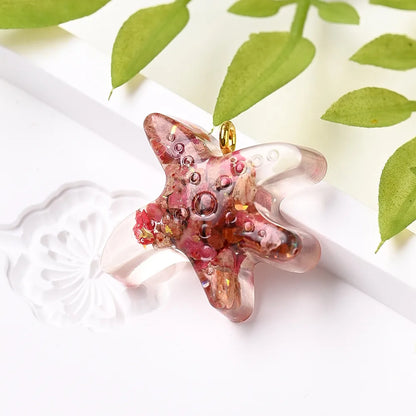 3 Pcs/Package 20x22mm Hole 1~1.9mm Natural Stone Copper 18K Gold Plated Multicolor Starfish Transparent Polished Pendant