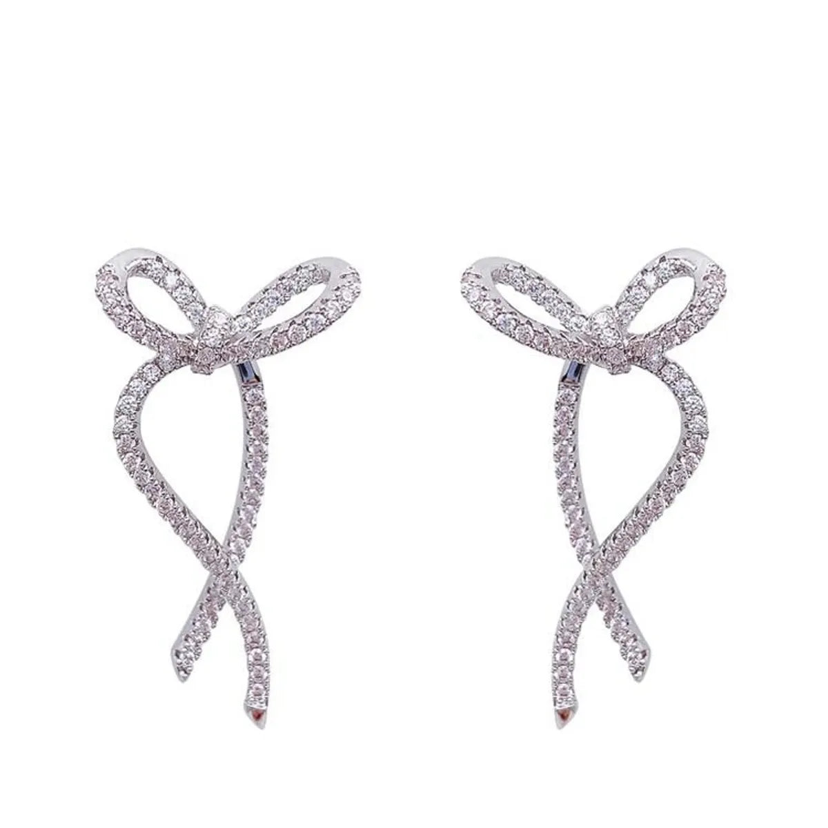 3 Pieces 3 Pairs Sweet Bow Knot Plating Alloy Ear Studs