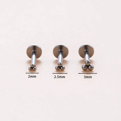 3 Pieces Casual Classic Style Round Moon Moon Titanium Alloy Ear Studs