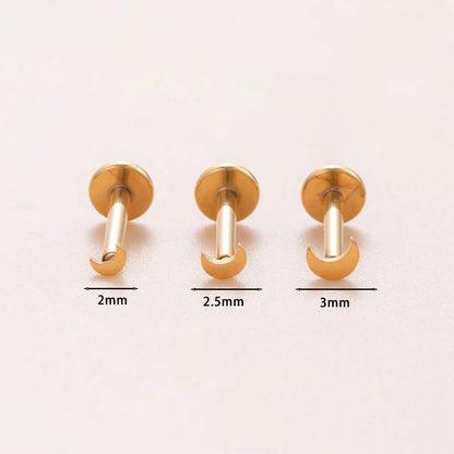 3 Pieces Casual Classic Style Round Moon Moon Titanium Alloy Ear Studs