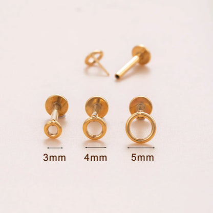 3 Pieces Casual Classic Style Round Moon Moon Titanium Alloy Ear Studs