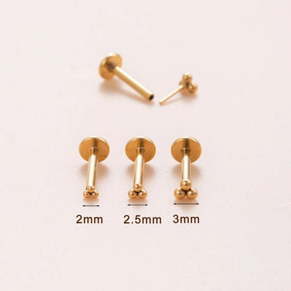 3 Pieces Casual Classic Style Round Moon Moon Titanium Alloy Ear Studs