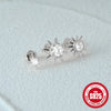 3 Pieces Set IG Style Simple Style Shiny Star Plating Inlay Sterling Silver Zircon Ear Studs