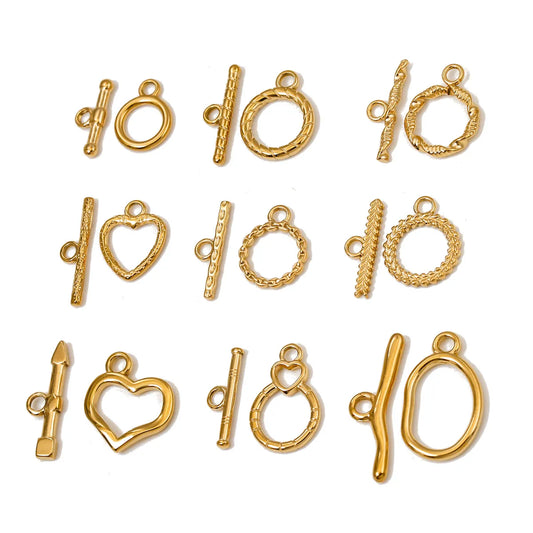 3 Sets Per Pack 18 * 20mm 24 * 7mm 304 Stainless Steel OT Buckle Heart Shape Solid Color OT Buckle Pendant Jewelry Buckle