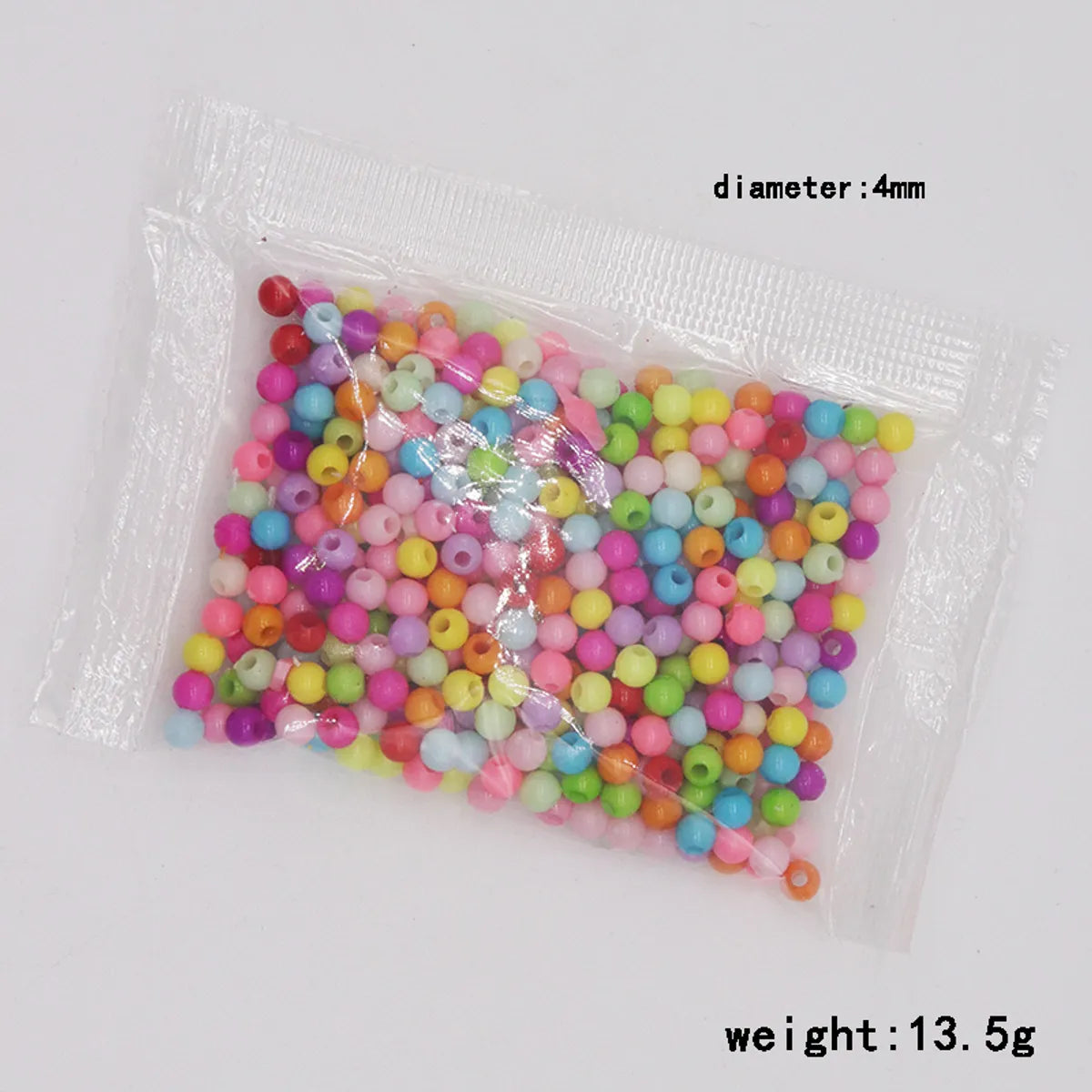 300 Pieces Per Box Diameter 4mm Hole 1~1.9mm Plastic Round Sandblasted Beads