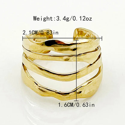 304 Stainless Steel 14K Gold Plated Casual Modern Style Simple Style Plating Flower Open Rings