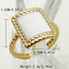 304 Stainless Steel 14K Gold Plated Casual Simple Style Commute Enamel Plating Inlay Square Star Natural Stone Pearl Rings