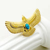 304 Stainless Steel 14K Gold Plated Elegant Preppy Style Beach Plating Hollow Out Inlay Eagle Flower Turquoise Rings