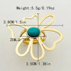 304 Stainless Steel 14K Gold Plated Elegant Preppy Style Beach Plating Hollow Out Inlay Eagle Flower Turquoise Rings
