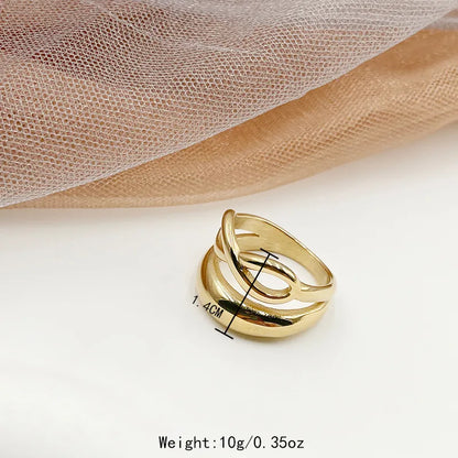 304 Stainless Steel 14K Gold Plated Elegant Preppy Style Simple Style Plating Infinity Rings