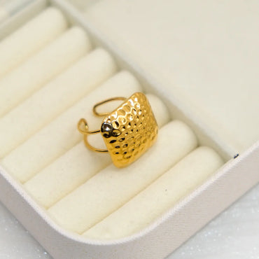 304 Stainless Steel 14K Gold Plated French Style Modern Style Classic Style Plating Geometric Solid Color Open Rings