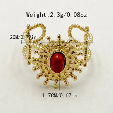 304 Stainless Steel 14K Gold Plated IG Style Elegant Korean Style Plating Inlay Flower Fish Tail Natural Stone Pearl Zircon Open Rings