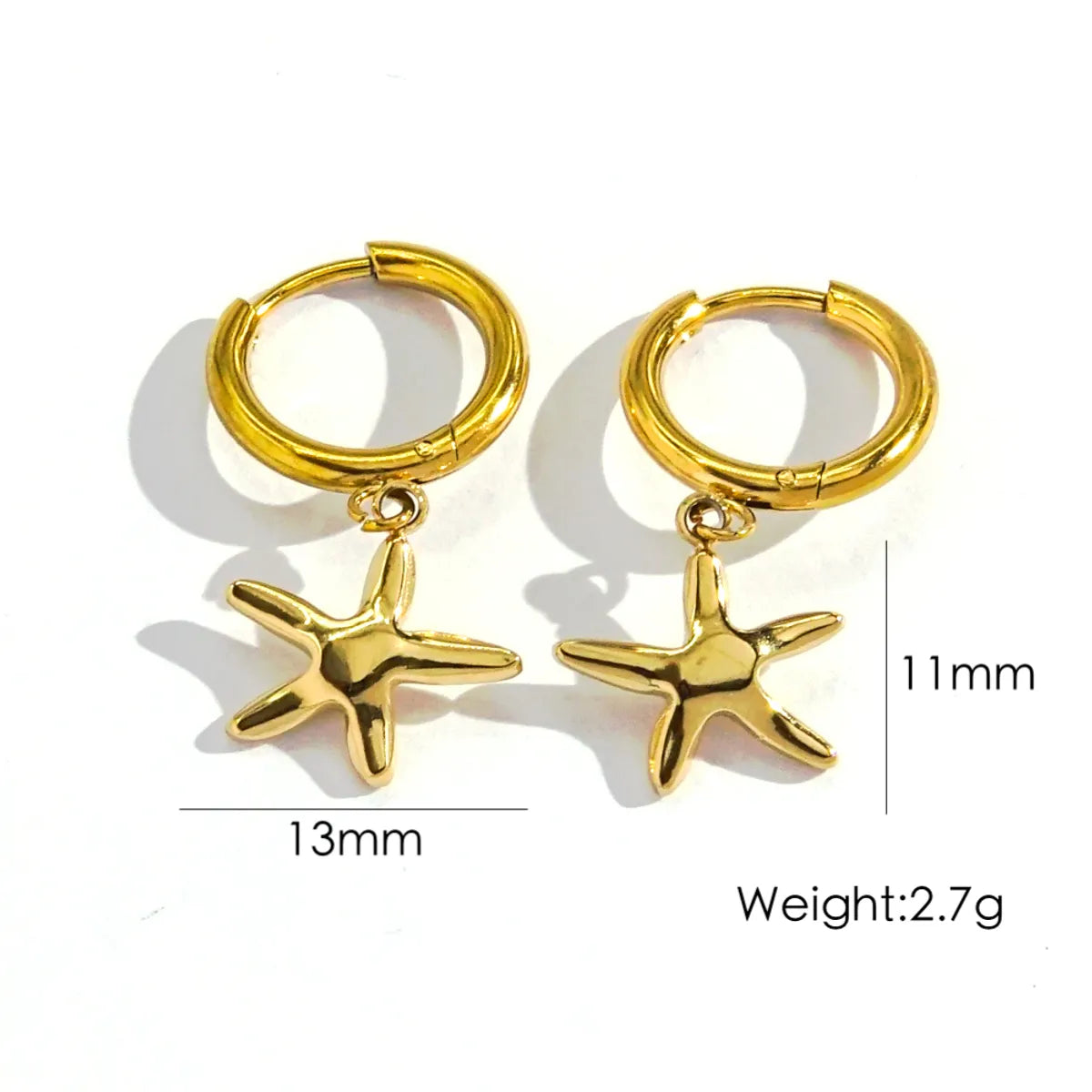 Wholesale Jewelry Marine Style Beach Tropical Starfish Dolphin Shell 304 Stainless Steel Natural Stone 14K Gold Plated Inlay Earrings Necklace