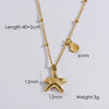 304 Stainless Steel 14K Gold Plated Marine Style Tropical Plating Starfish Shell Pendant Necklace