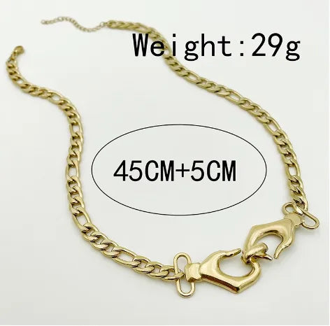 304 Stainless Steel 14K Gold Plated Novelty Modern Style Classic Style Plating Hand Solid Color Pendant Necklace