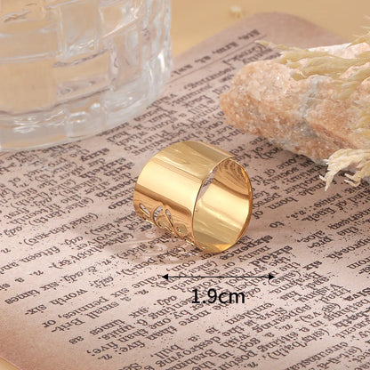 304 Stainless Steel 14K Gold Plated Retro Geometric Open Rings