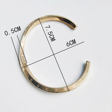 Simple Style Classic Style C Shape 304 Stainless Steel 14K Gold Plated Bangle In Bulk