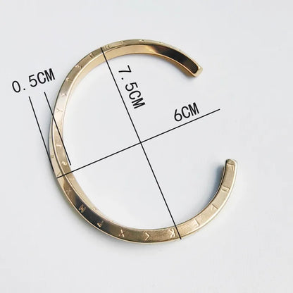 Simple Style Classic Style C Shape 304 Stainless Steel 14K Gold Plated Bangle In Bulk